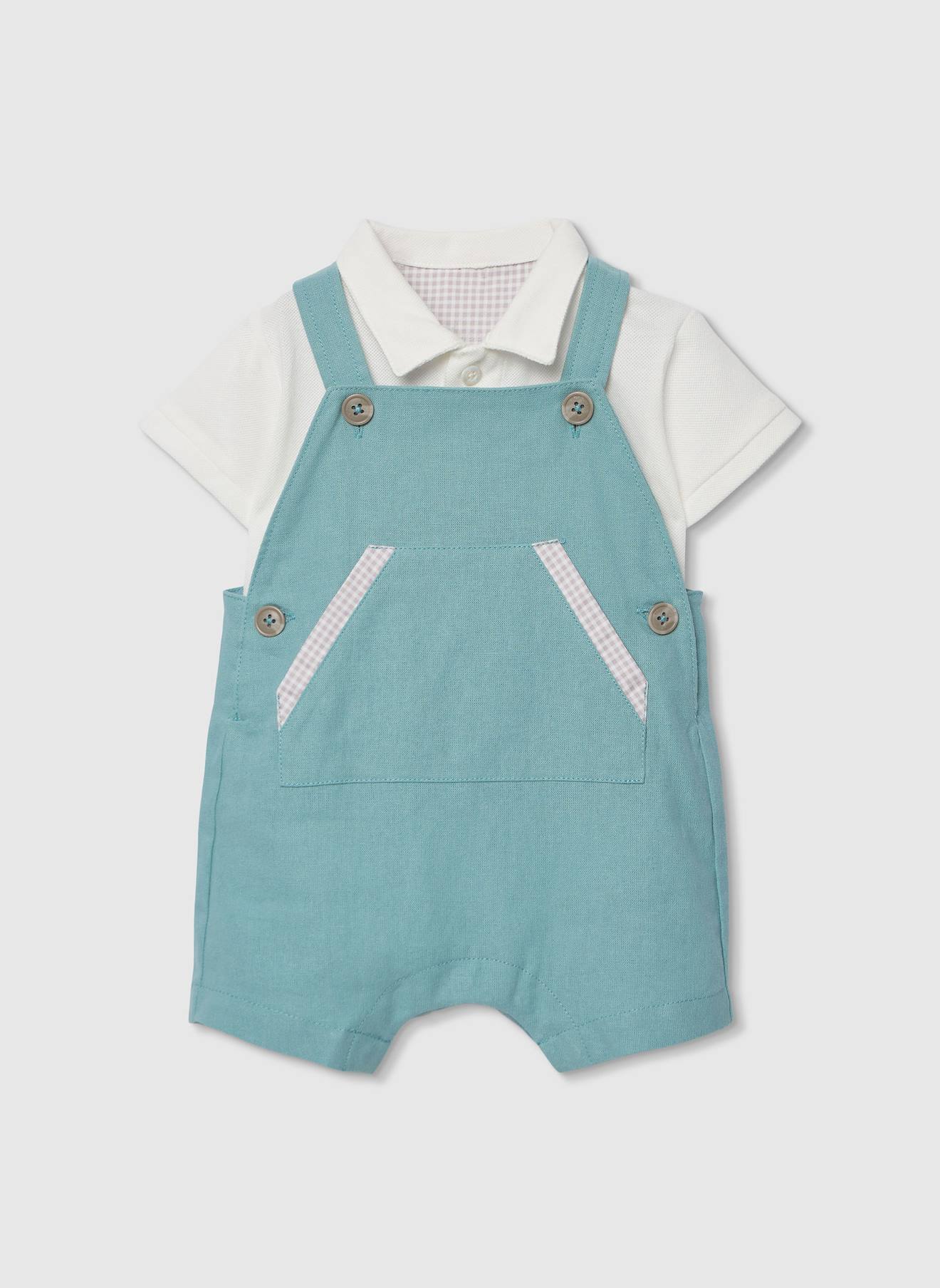 Ensemble Bébé Polo Et Salopette Vert