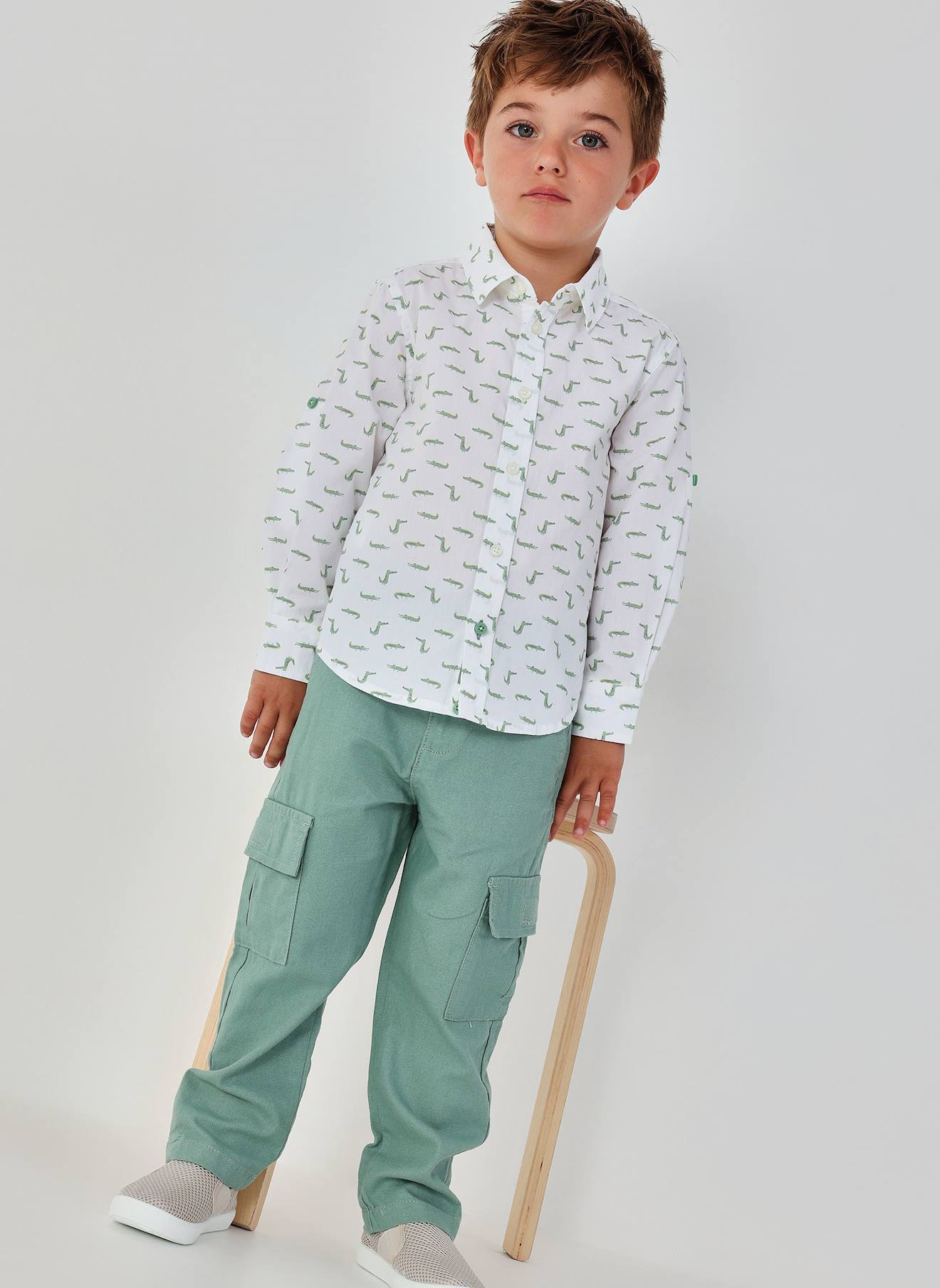 Pantalon Enfant Lin Vert