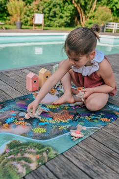 Linge de maison et décoration-Décoration-Tapis de jeu enfant "Récif Corallien" - fabriqué en France