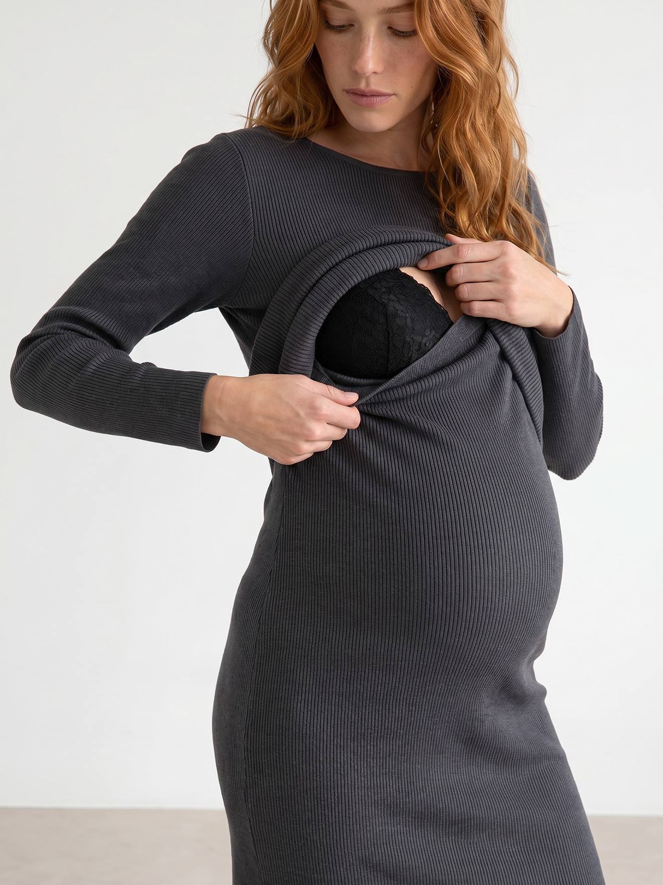 Robe de grossesse et allaitement anthracite