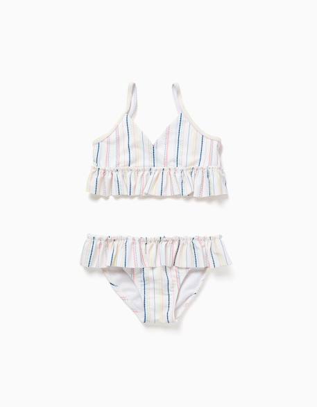 Fille-Maillot de bain-Maillot deux pièces-Maillot de bain 2 pièces à rayures ethniques et volants b&s