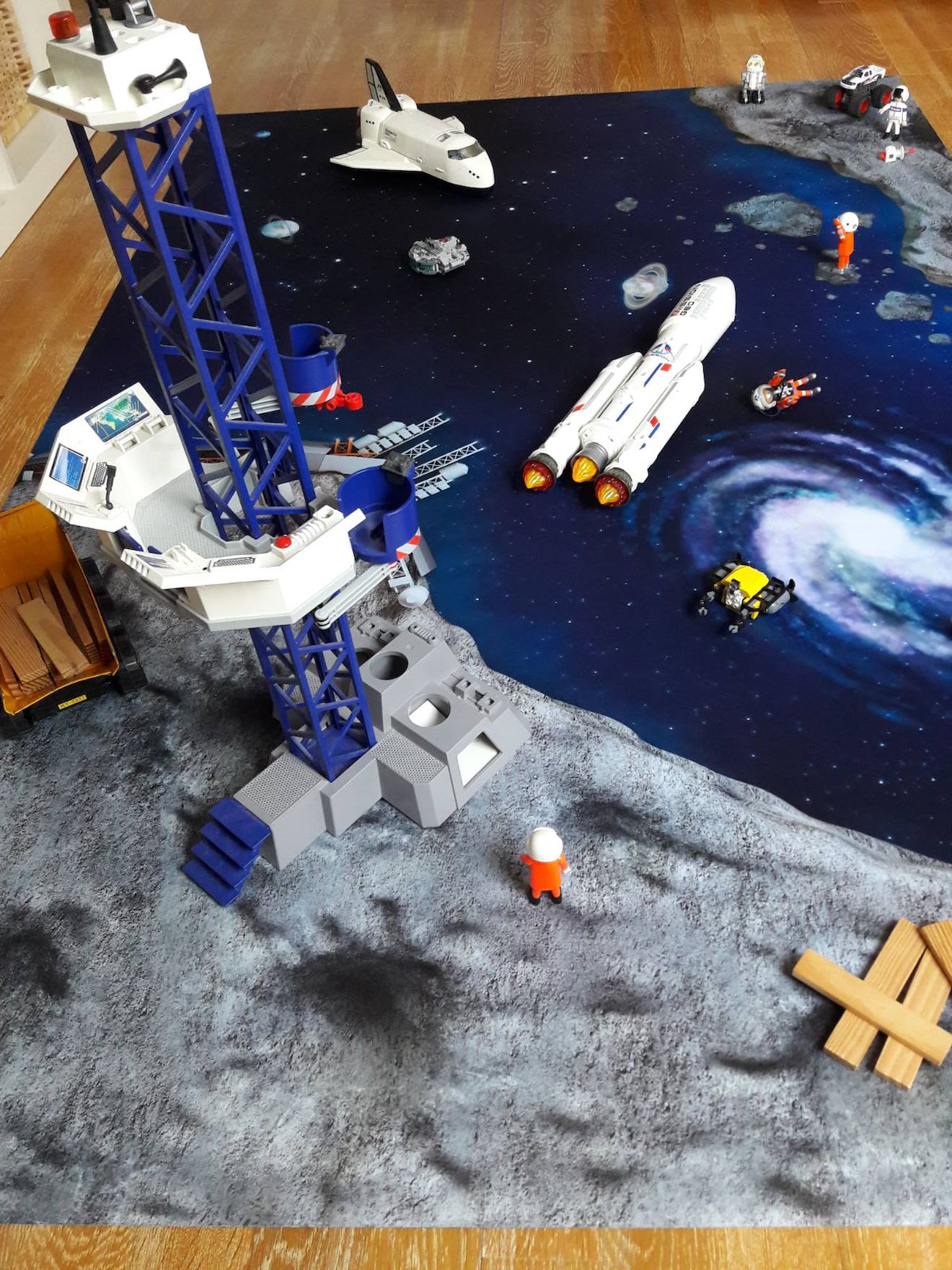 Tapis De Jeu Enfant odyssée Spatiale - Fabriqué En France Multicolore