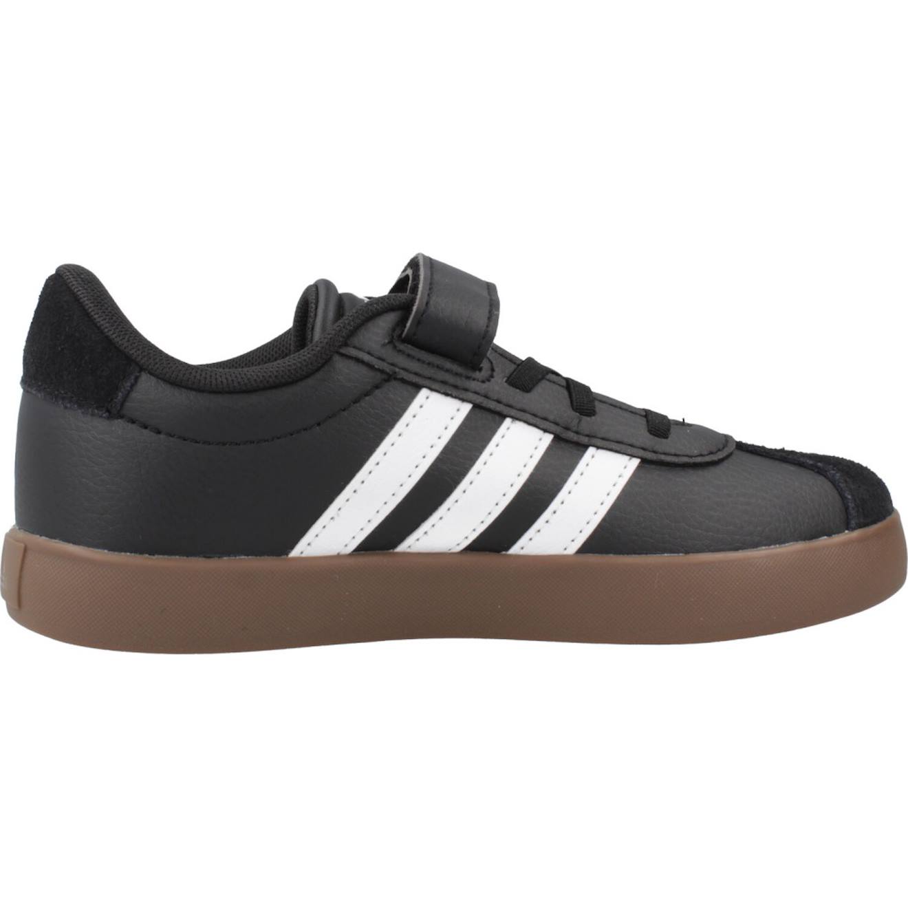 Baskets Garçon En Cuir Court Noir Black