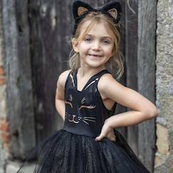 Jouet-Déguisement enfant – robe chat noir avec bandeau oreilles