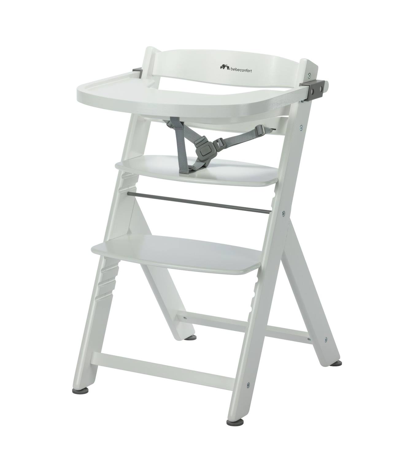 Chaise Haute Bébé En Bois Avec Coussin Timba White