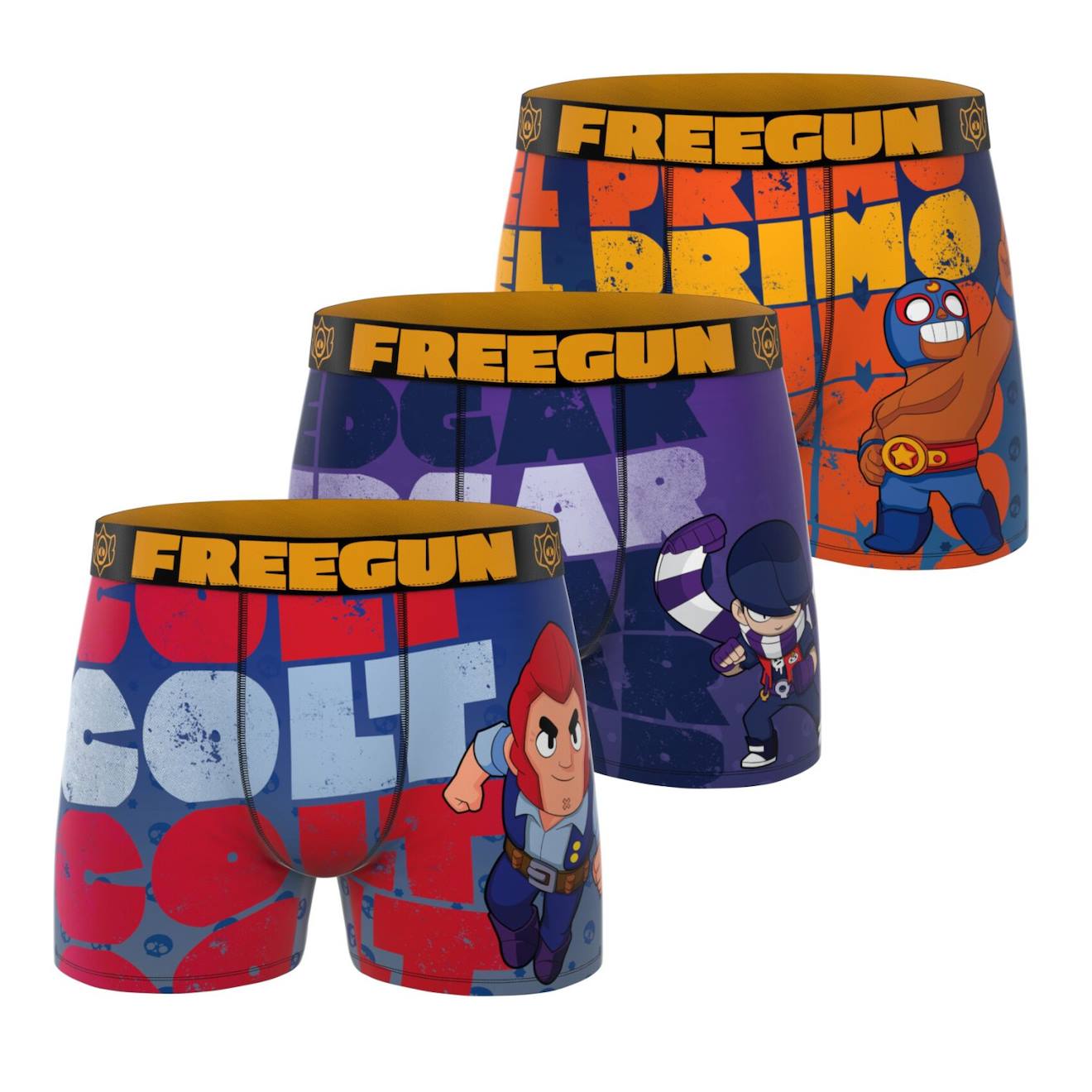Lot De 3 Boxers Junior Brawl Stars Orange/violet/rouge/bleu/jaune