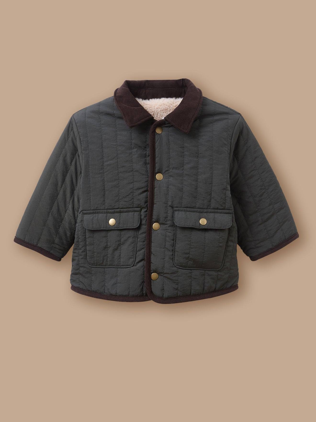 Veste Rversible En Sherpa Bb Vert Fonce 42 €