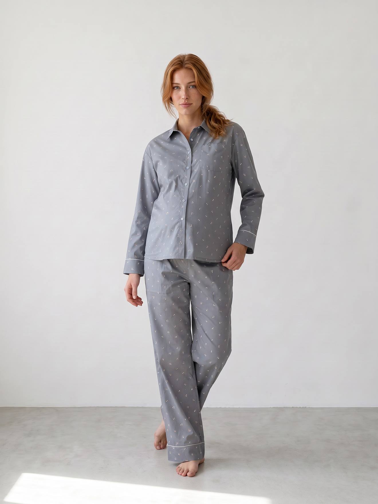 Pyjama grossesse et allaitement vert sauge