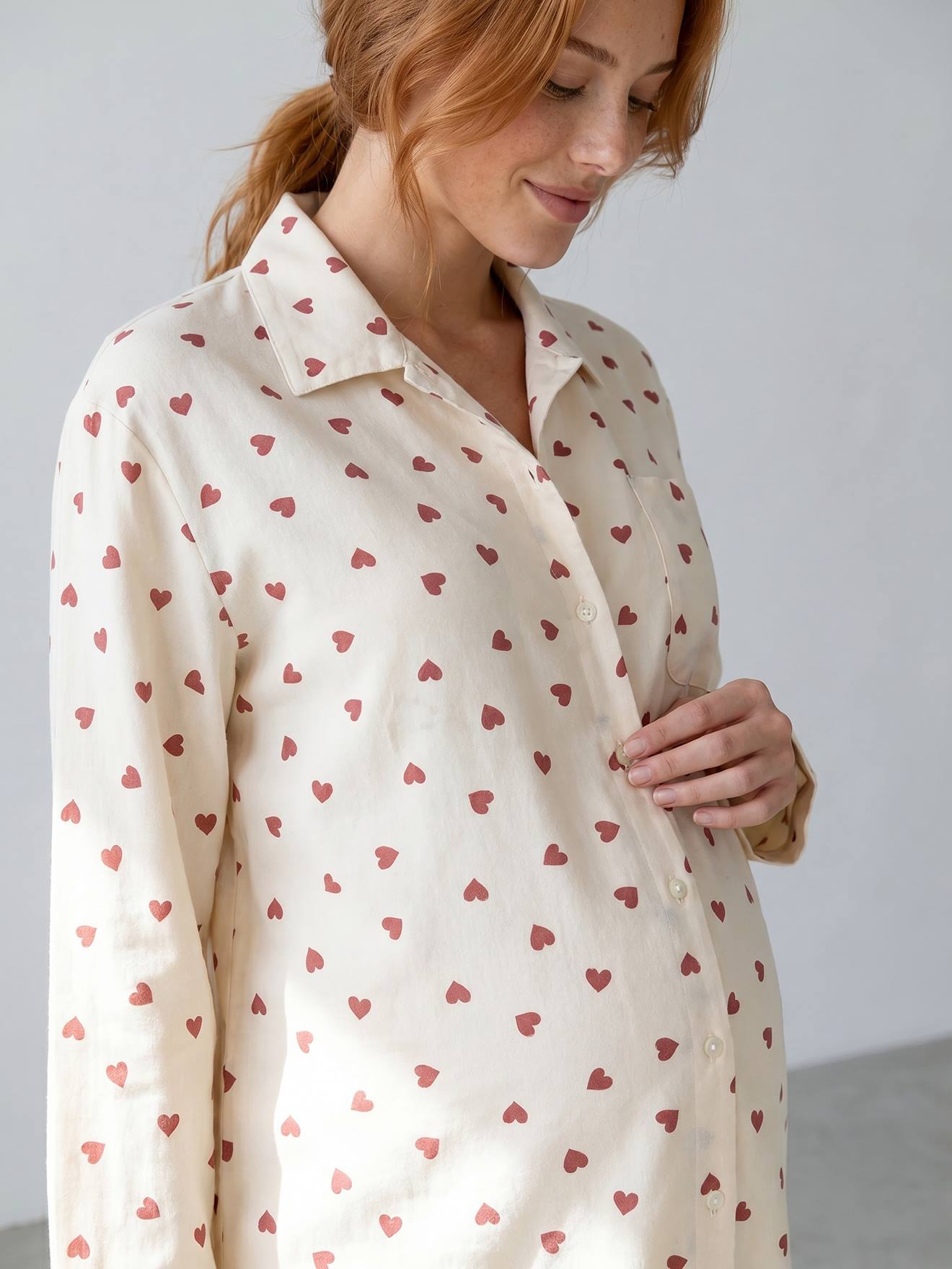 Pyjama grossesse et allaitement écru