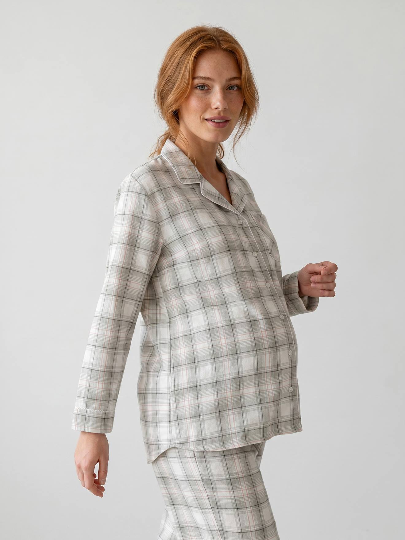 Pyjama grossesse et allaitement bois de rose