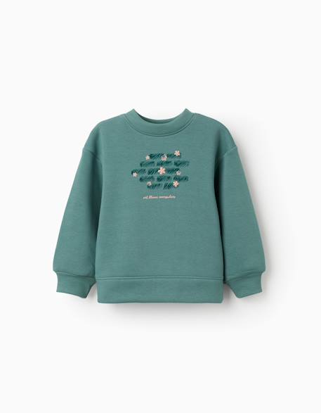 Fille-Sweat en coton peigné avec motif art et nature