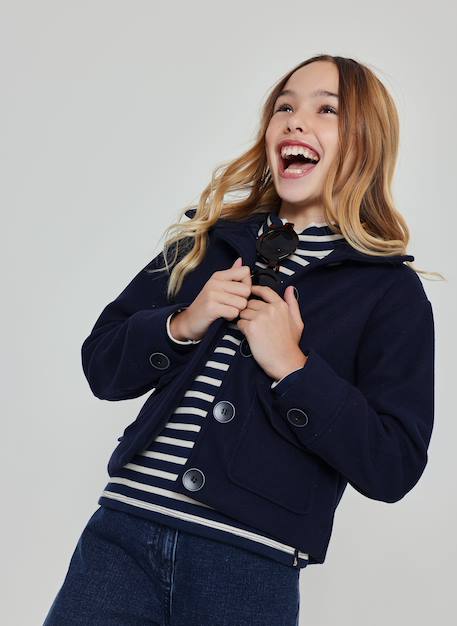 Fille-Manteau-Veste fille avec boutons