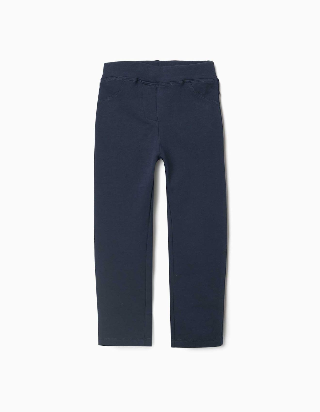 Jeggings À Coupe Skinny En Coton Peigné Bleu Foncé