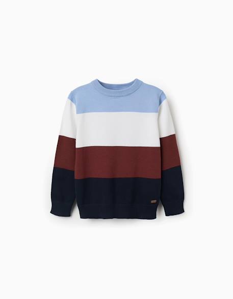 Garçon-Pull, gilet, sweat-Pull-Pull en maille à blocs de couleur