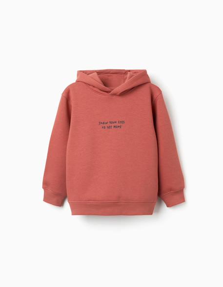 Garçon-Sweat en coton peigné à capuche avec imprimé