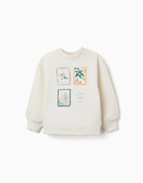 Fille-Sweat en coton peigné avec motif art et nature