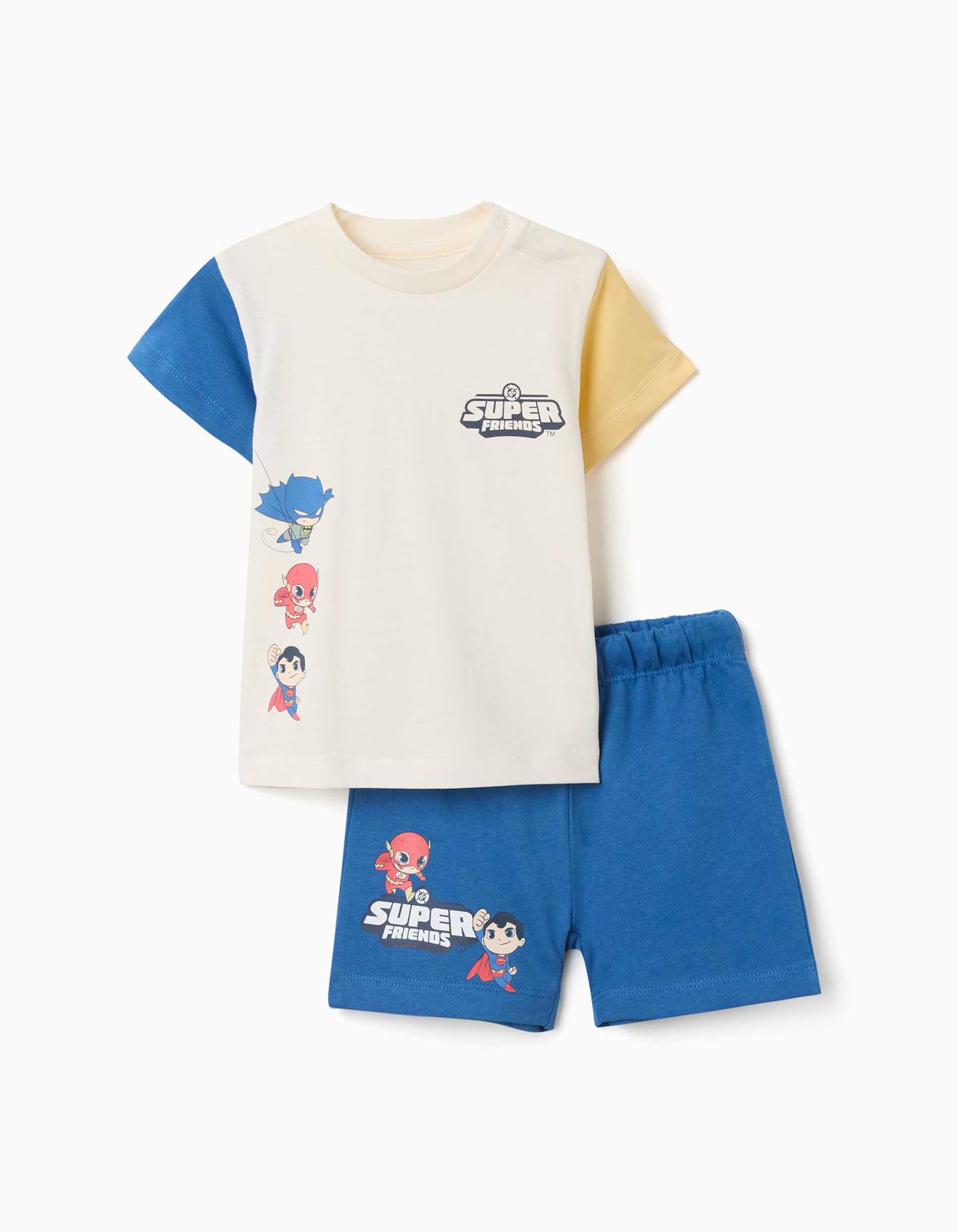 T-shirt + Short Avec Imprimé Super Friends Bleu
