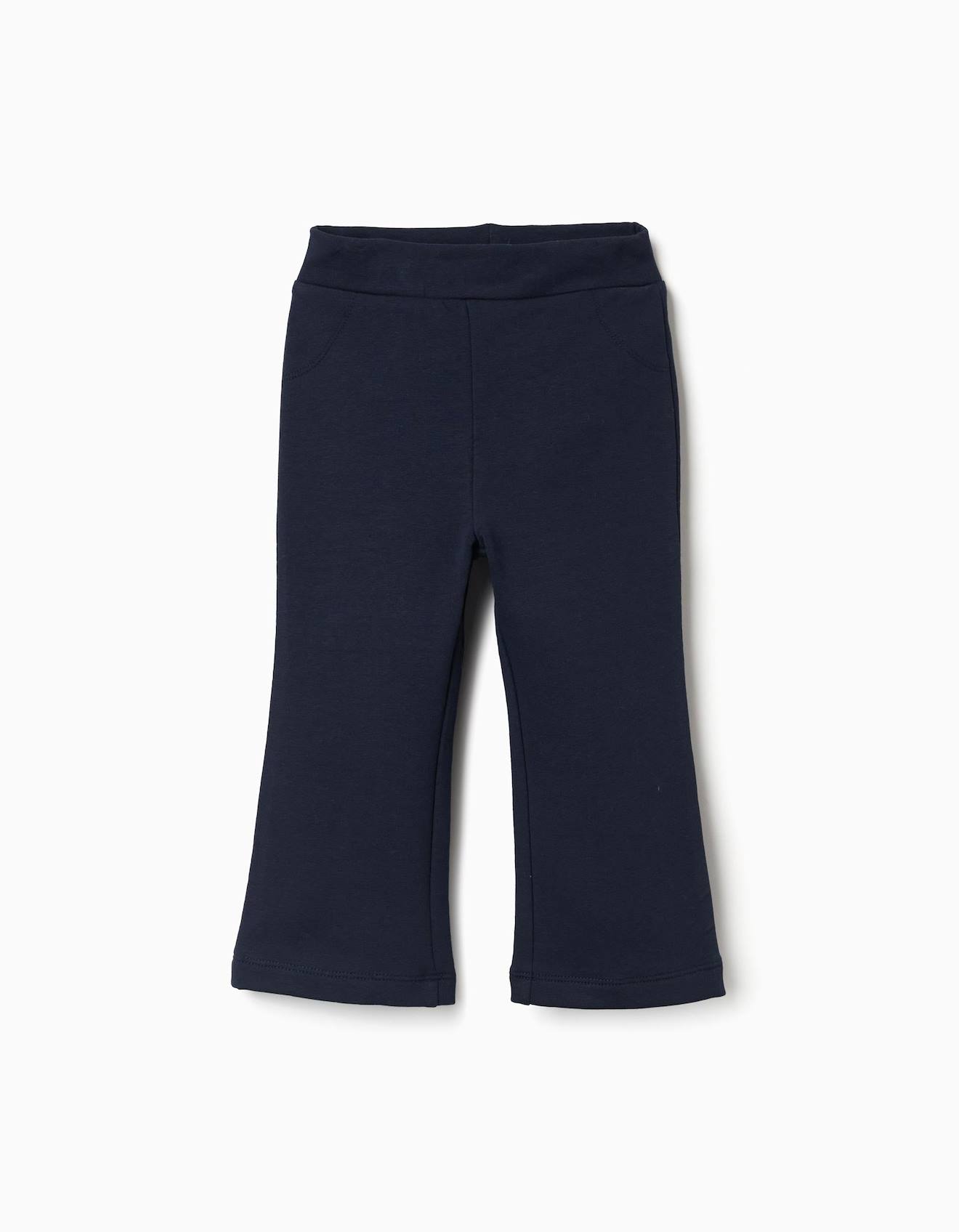 Leggings Évasé En Coton Peigné Bleu Foncé