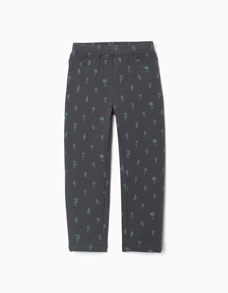 Fille-Pantalon-Jegging à coupe skinny en coton peigné avec imprimé floral