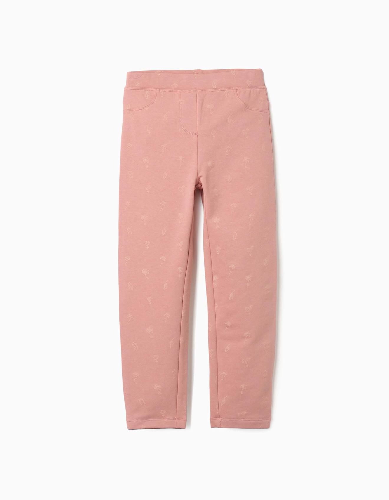 Jegging À Coupe Skinny En Coton Peigné Avec Imprimé Floral Rose