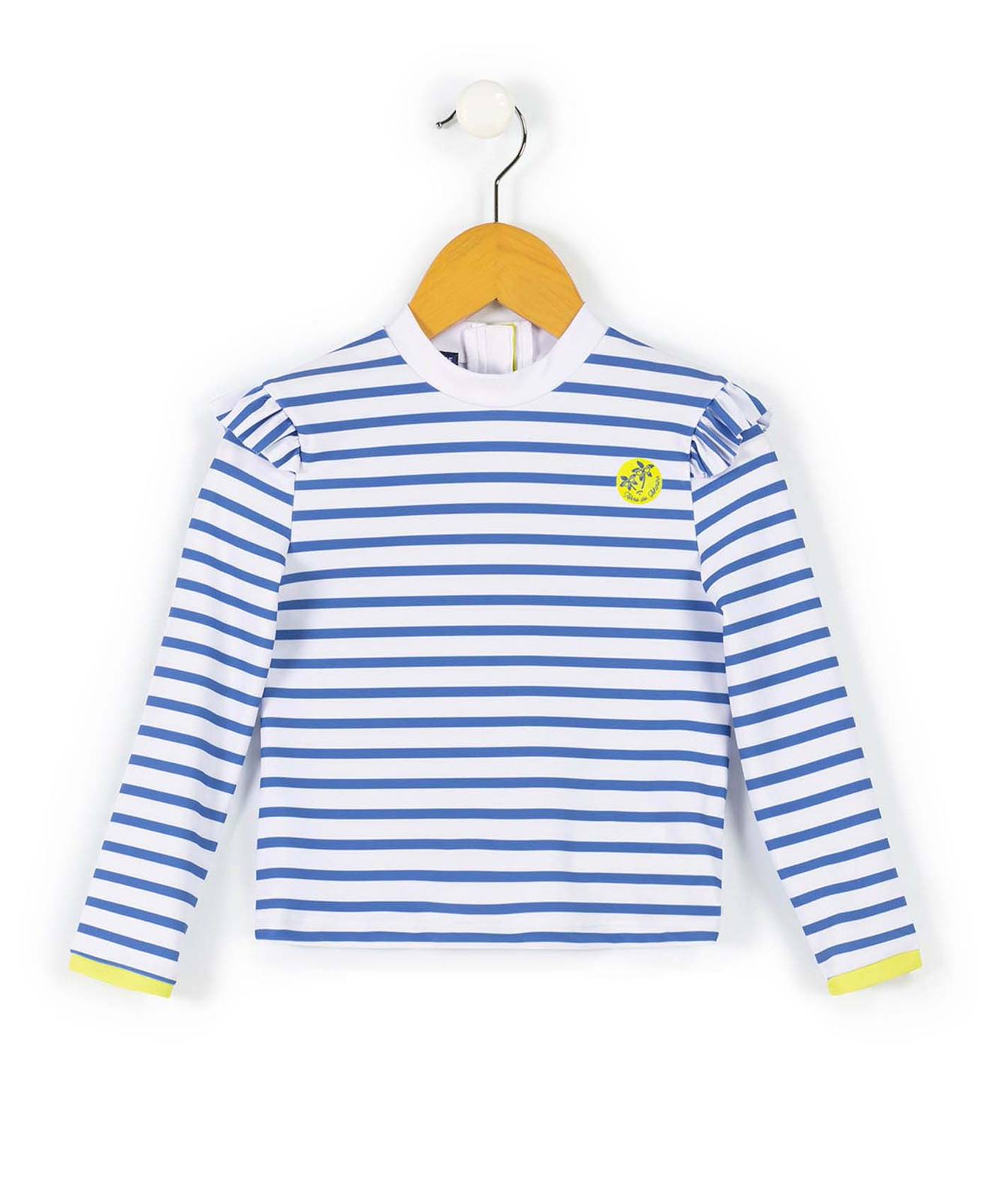 Maillot De Bain Fille Fond Blanc Raye Bleu 19 €