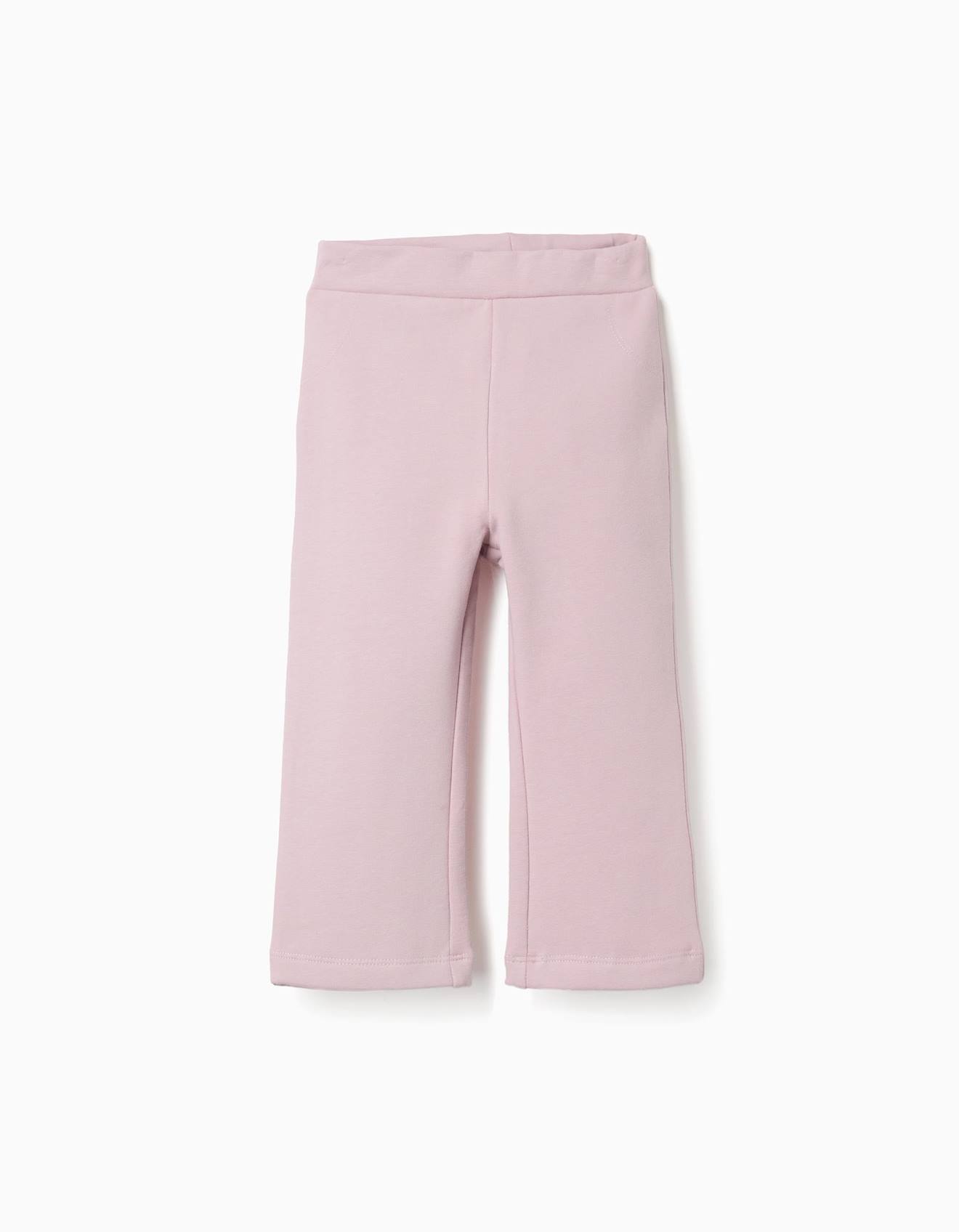 Leggings Évasé En Coton Peigné Mauve Clair