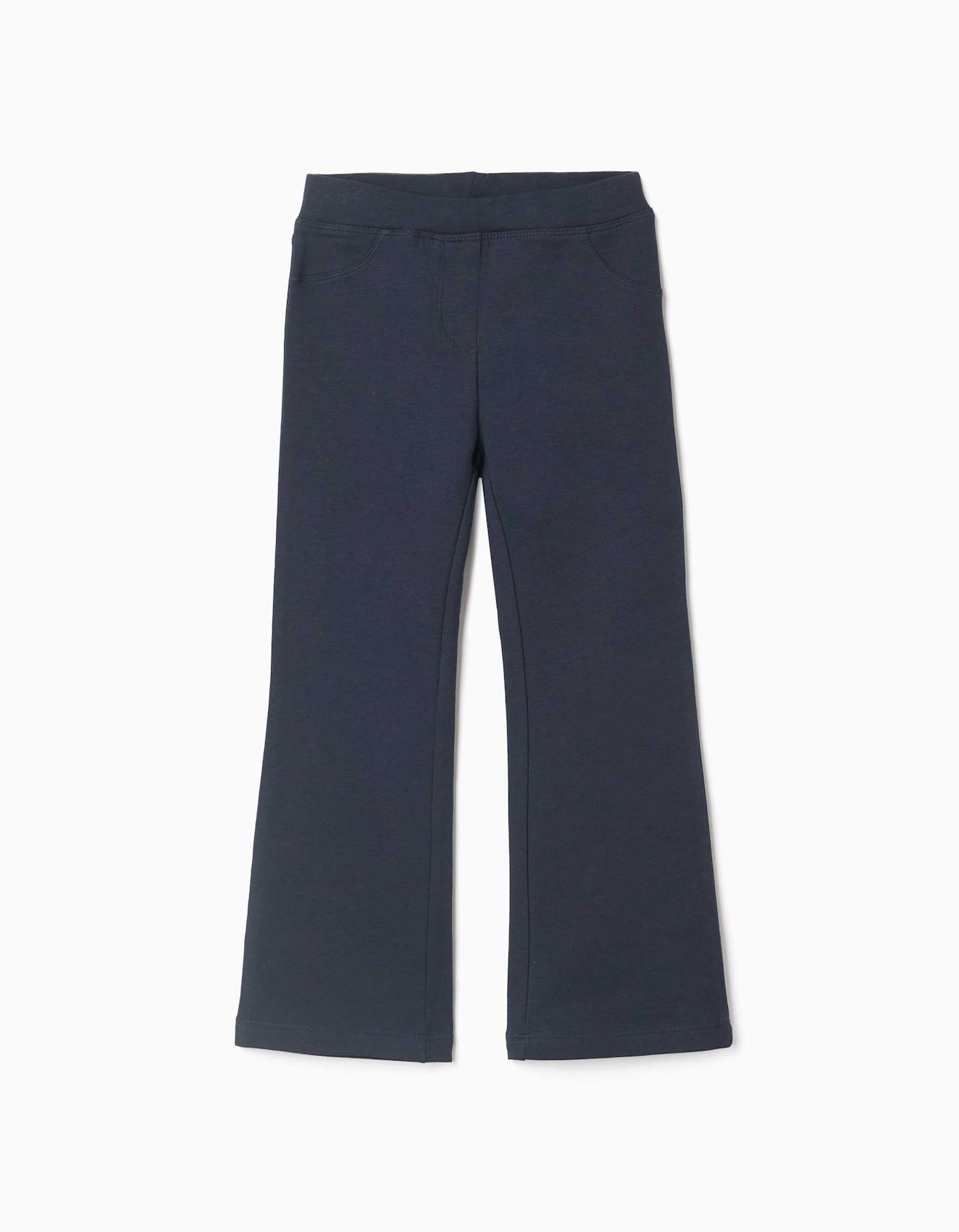 Jegging Évasé En Coton Peigné Bleu Foncé Jegging Évasé En Coton Peigné Bleu Foncé