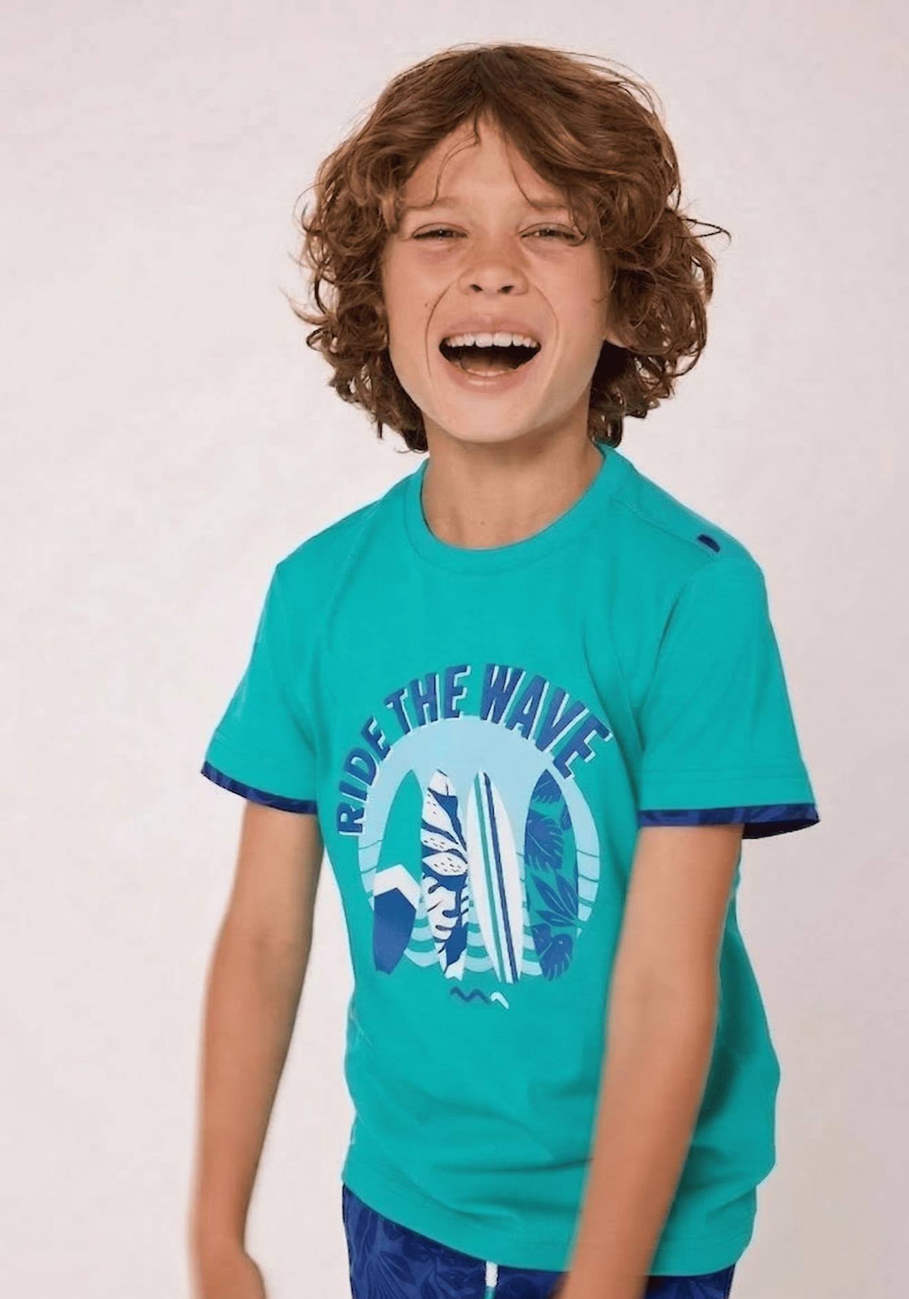 T-shirt Manches Courtes 100 Coton Garon Vert 14 €