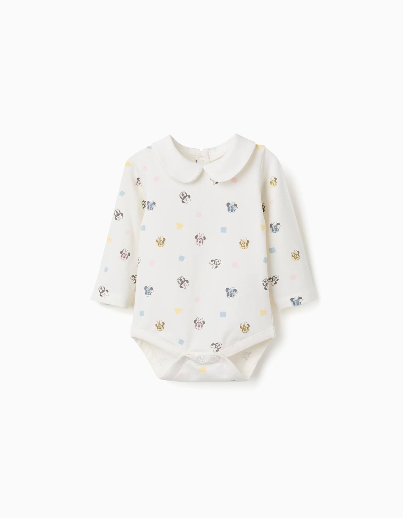 Body À Manches Longues Avec Motif Minnie Blanc