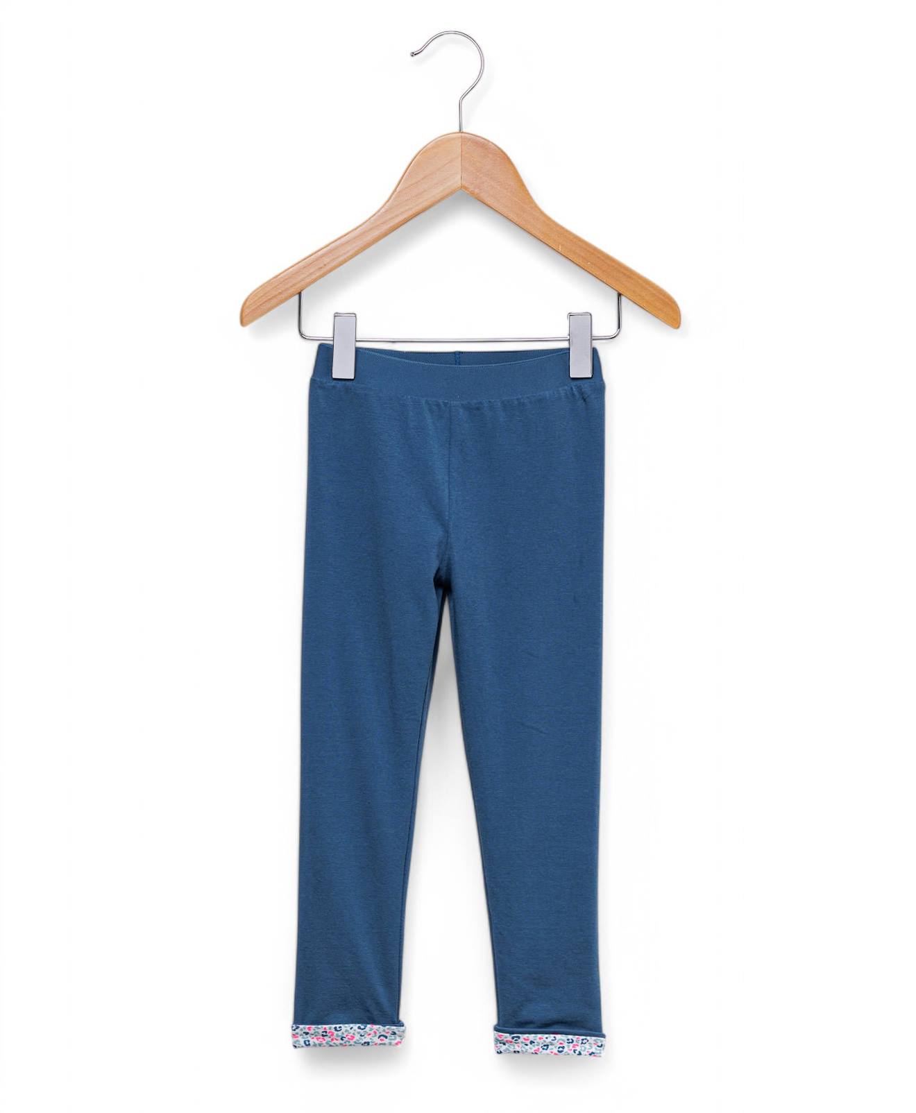 Legging Long Réversible Fille Bleu