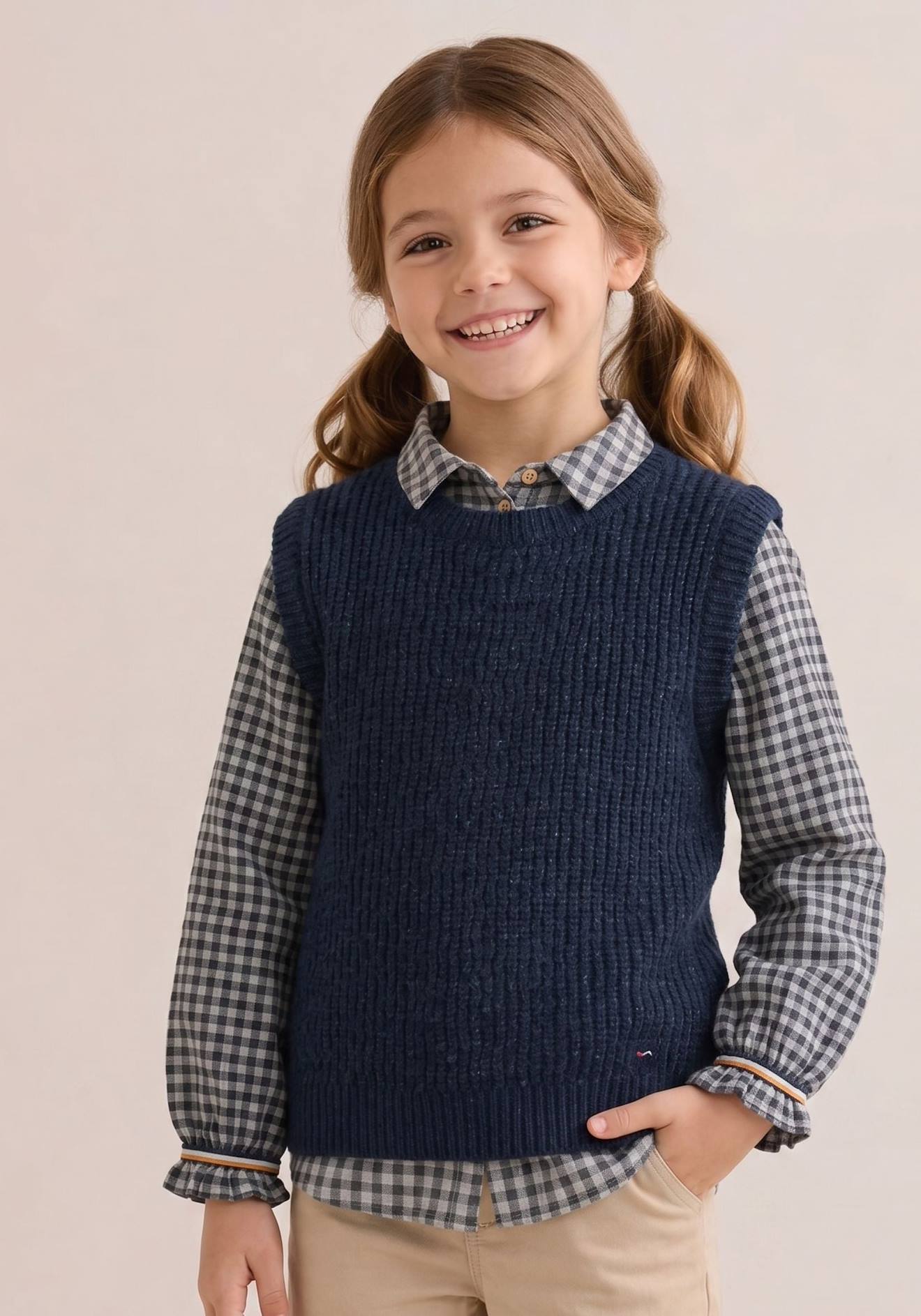 Pull Sans Manches Fille Indigo