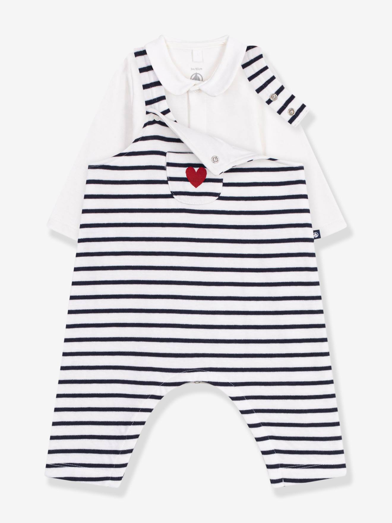 Ensemble salopette et body blanc 45 €