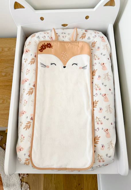 Petit Beguin - Housse De Matelas À Langer + Tapis De Change Praline Peche