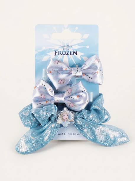 Fille-Lot de 2 pinces à cheveux et élastique frozen disney