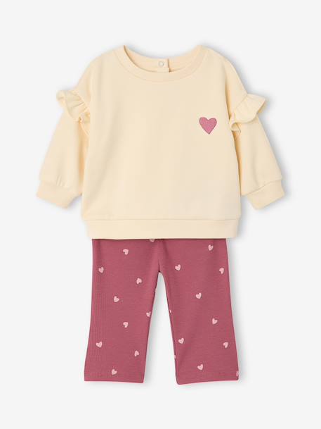 Bébé-Ensemble-Ensemble sweat et legging évasé bébé fille
