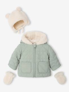Doudoune bébé fille avec bonnet et moufles  - vertbaudet enfant