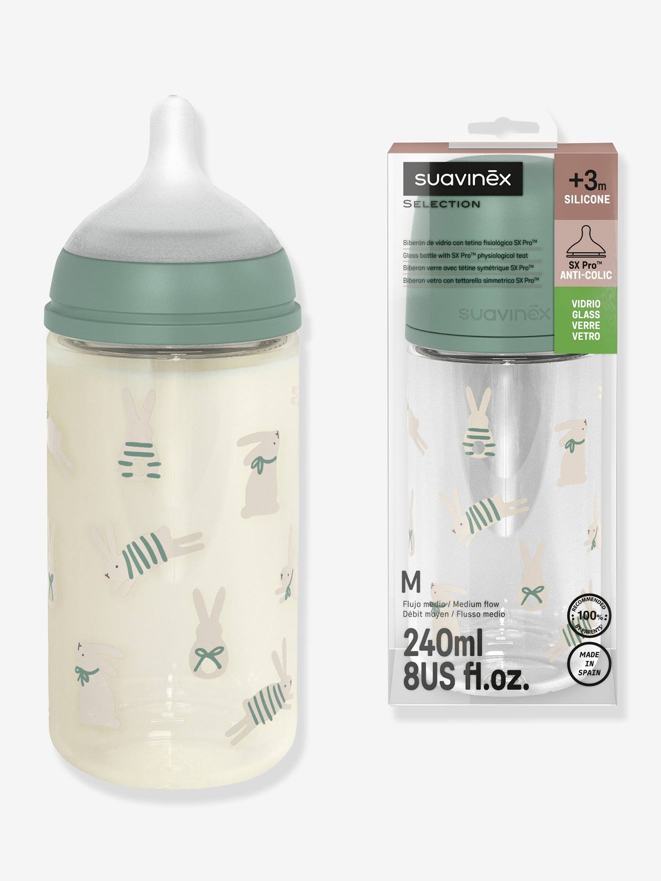 Biberon 240 ml Wonderland vert