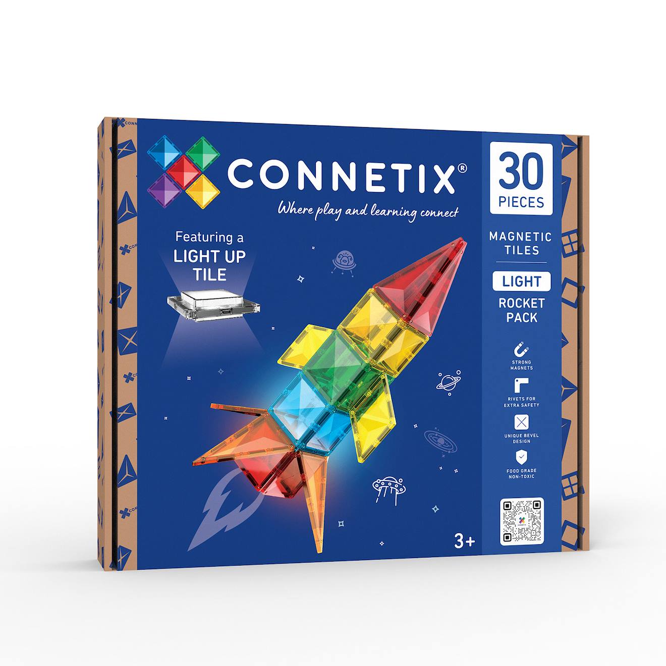 Jeu De Construction Magnétique Light Up Pack Fusée, 30 Pièces Multicolore