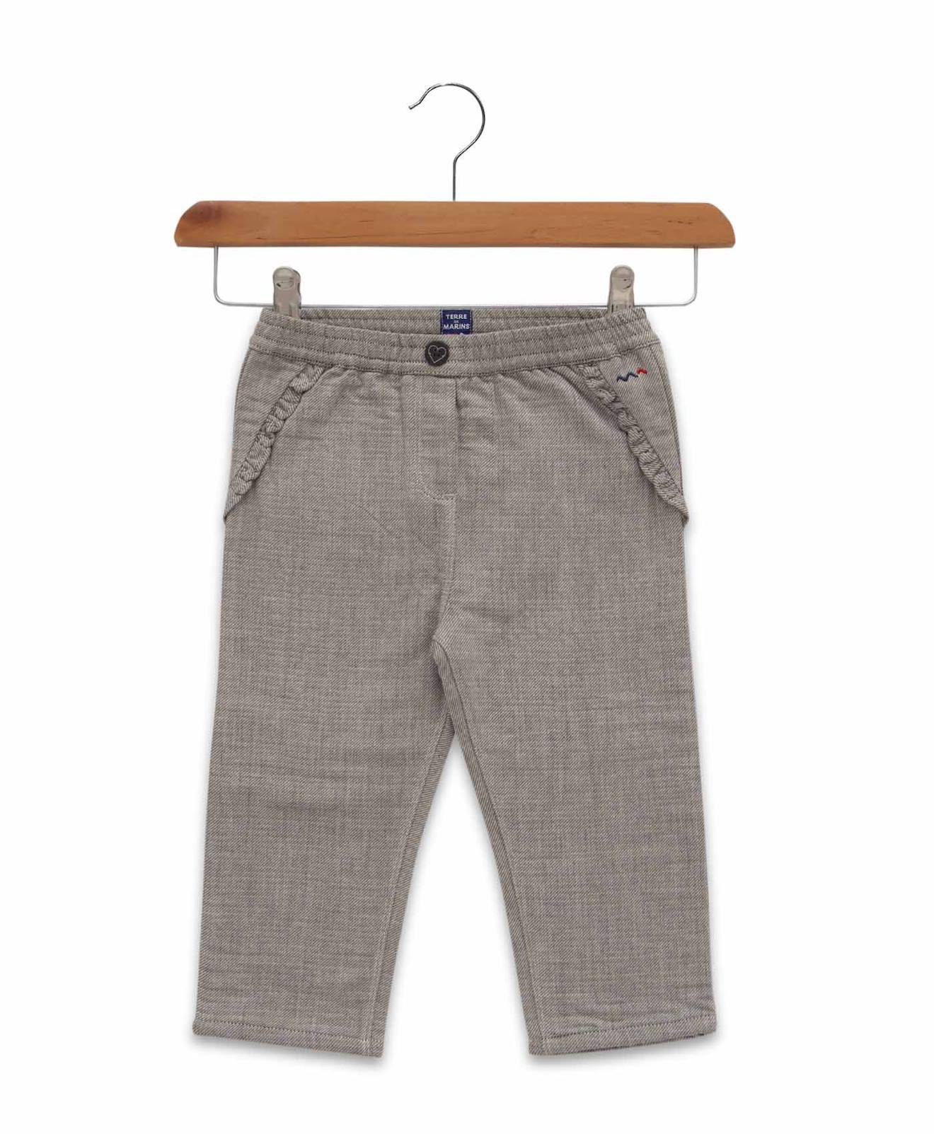 Pantalon 100 Coton Bb Fille Gris 19 €