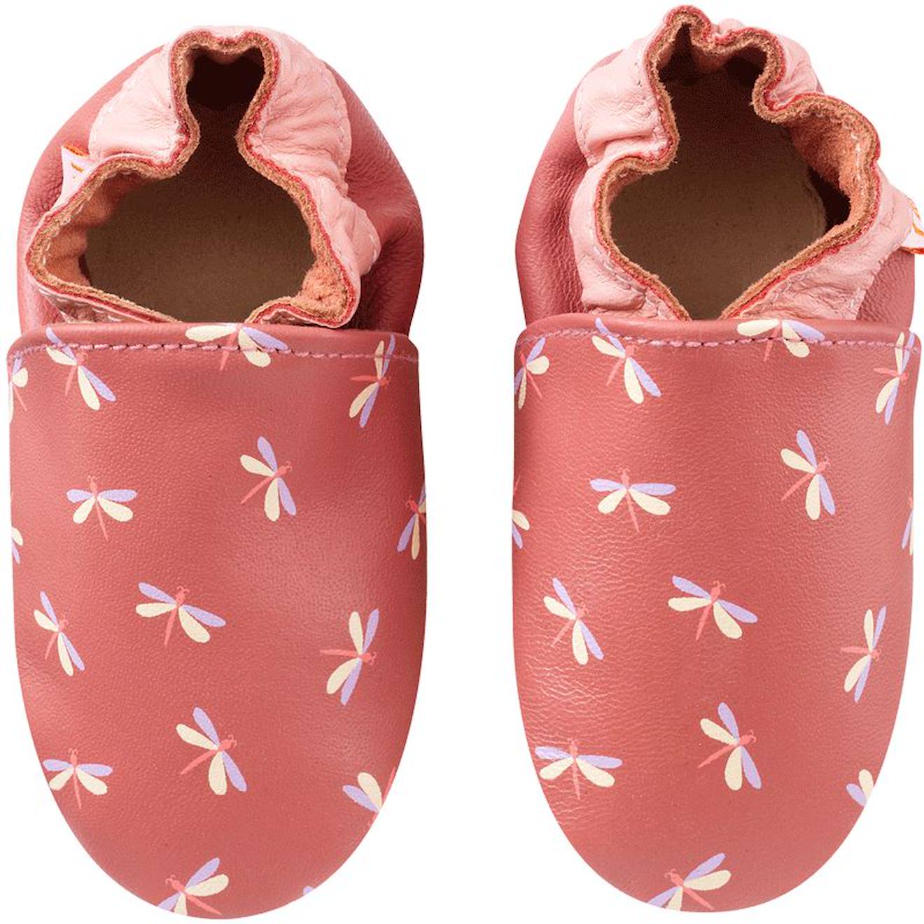 Chaussons Cuir Bb Anna Les Libellules Rose 24 €