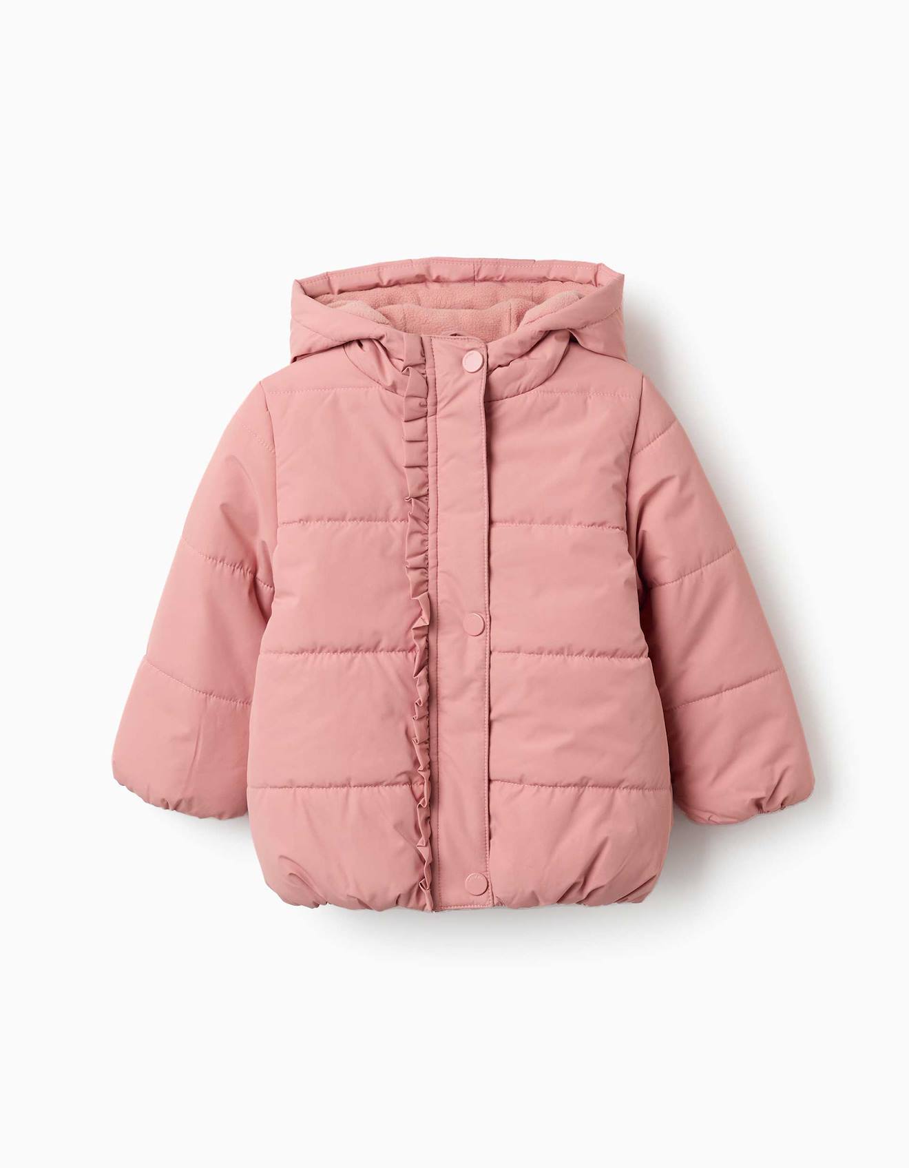 Doudoune Avec Capuche Et Doublure En Polaire Rose