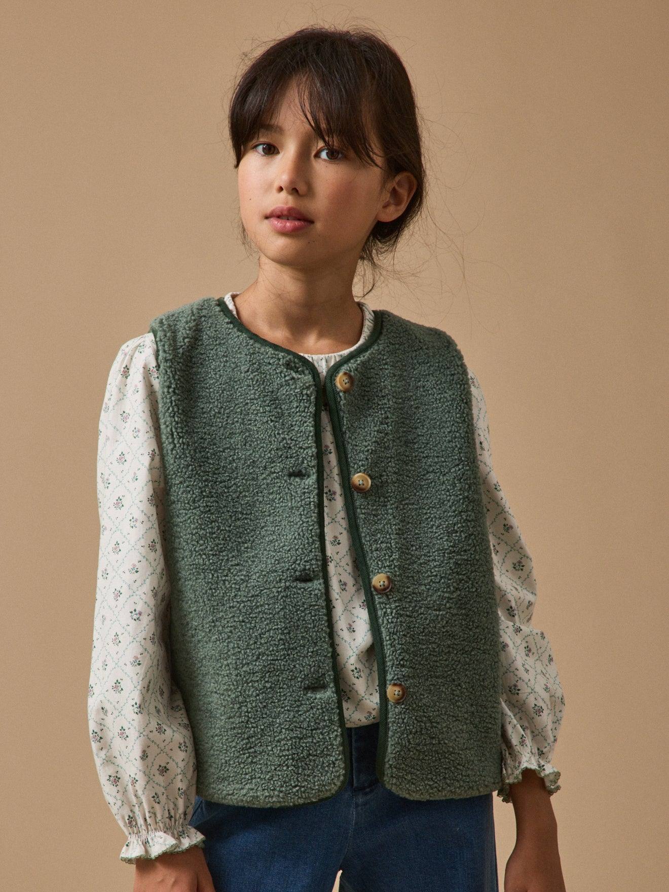 Veste En Sherpa - Collection Junior Vert