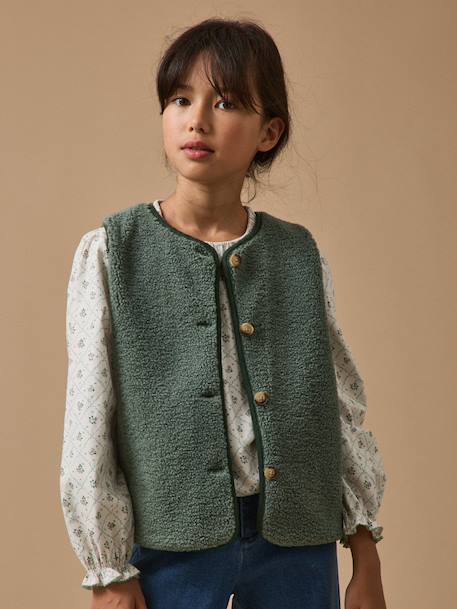 Fille-Manteau-Veste-Veste en sherpa - collection junior