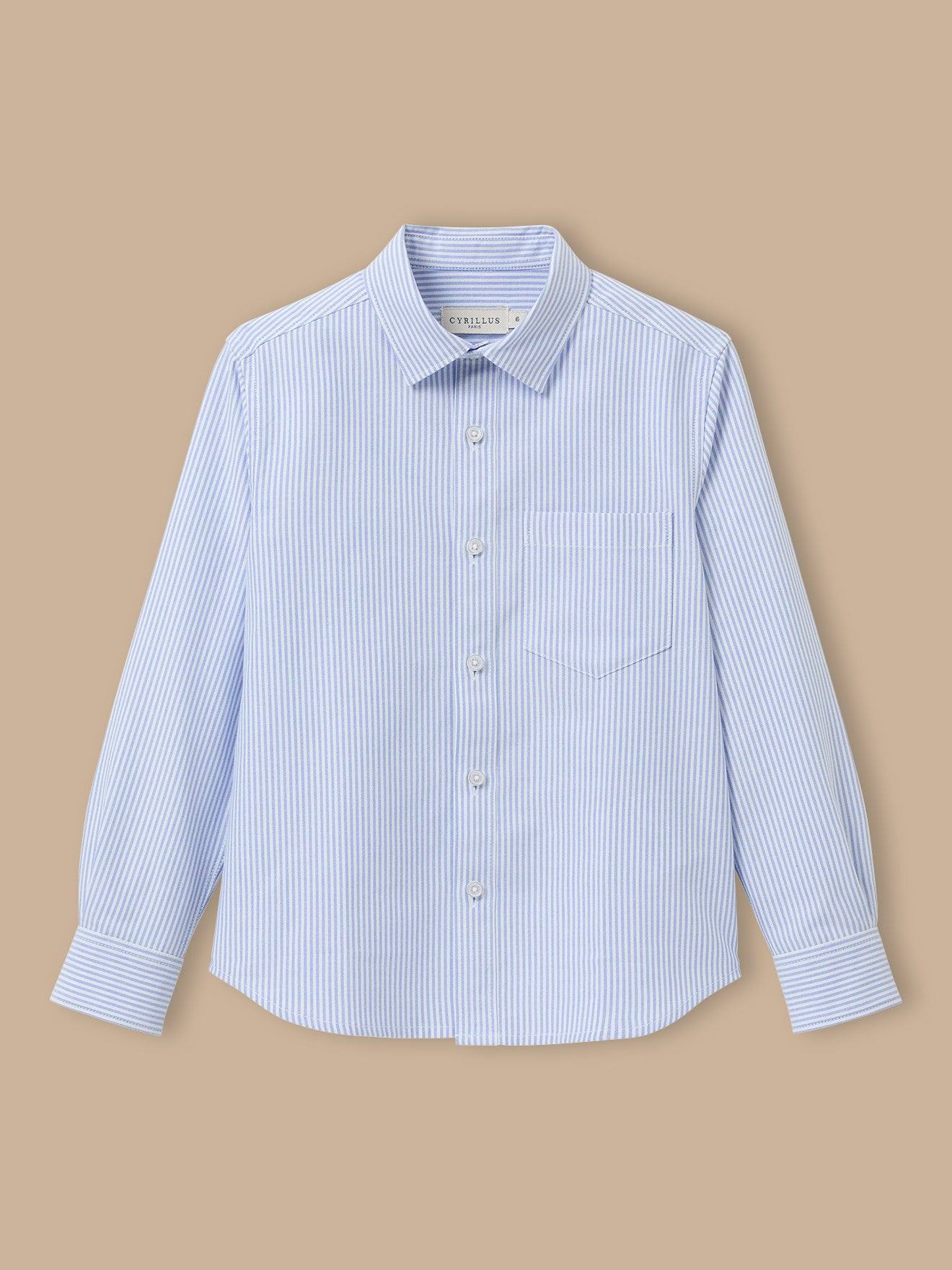 Chemise Oxford Rayée Garçon Rayure Bleue