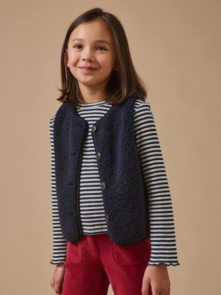 Fille-Manteau-Veste-Veste en sherpa - collection junior