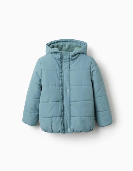 Fille-Manteau-Doudoune avec capuche et doublure en polaire