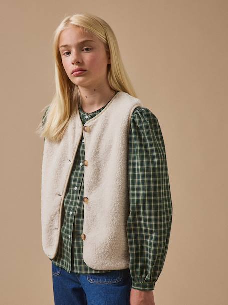 Fille-Manteau-Veste-Veste en sherpa - collection junior