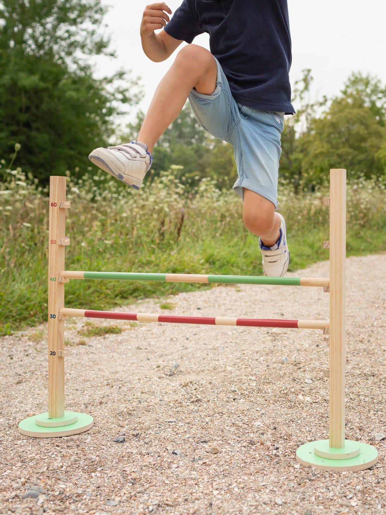 Course De Haie En Bois Fsc - Jeu Extérieur - Obstacle Réglable Multicolore