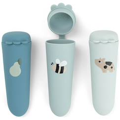 Puériculture-Lot de 3 moules à glace silicone dotti bleu