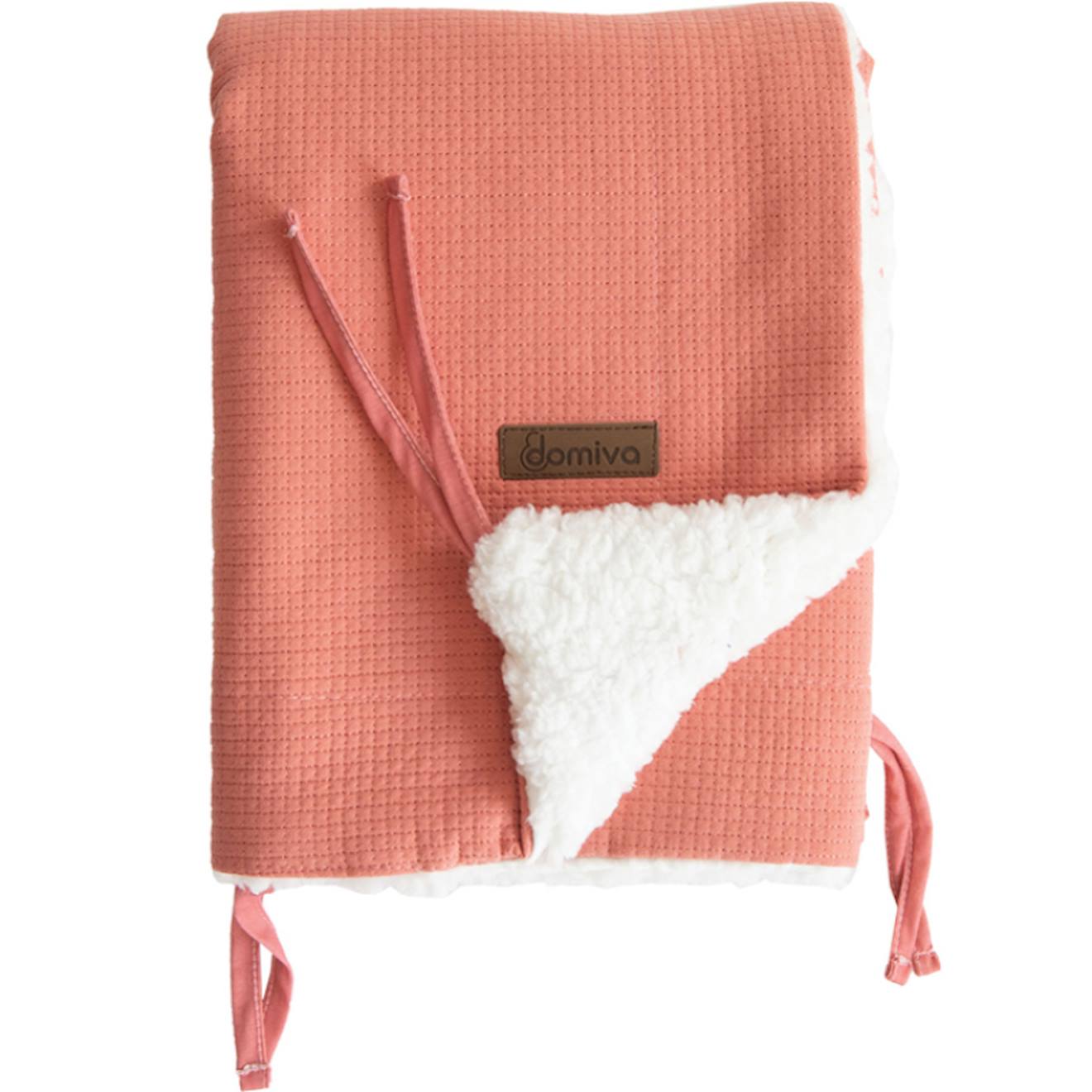 Couverture Fluffy Terracotta (75 X 100 Cm) Terracotta, Blanc